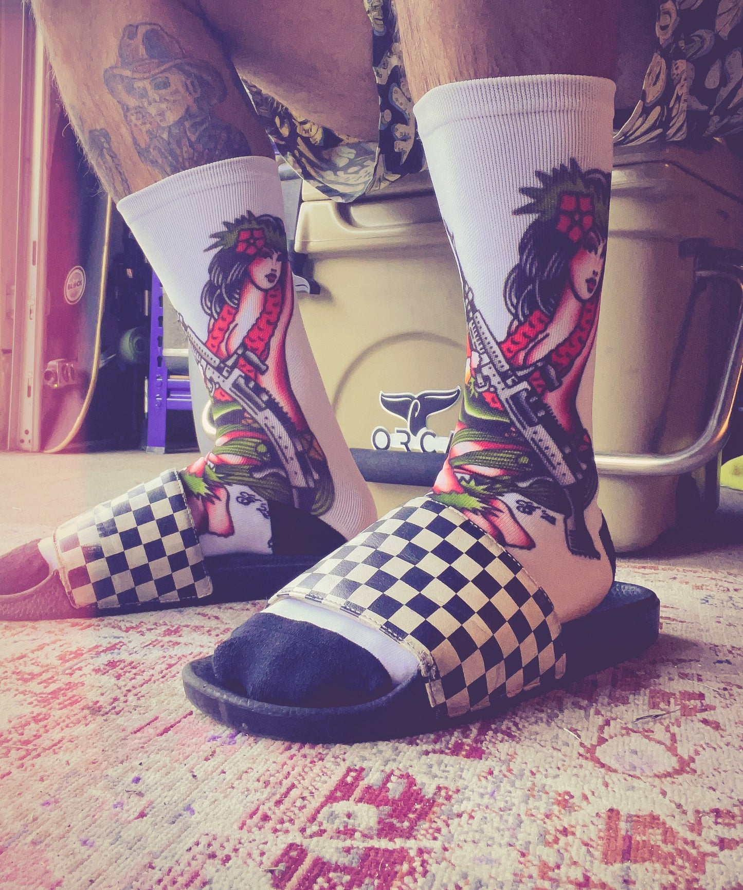 Aloha Heat Crew Socks (White)