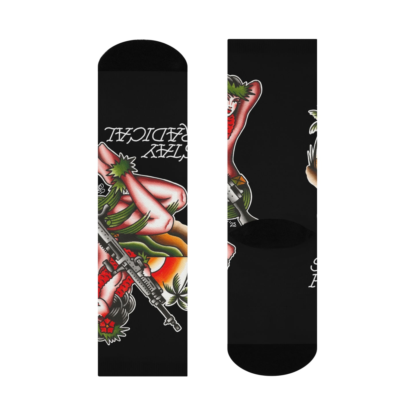 Aloha Heat Crew Socks (Black)