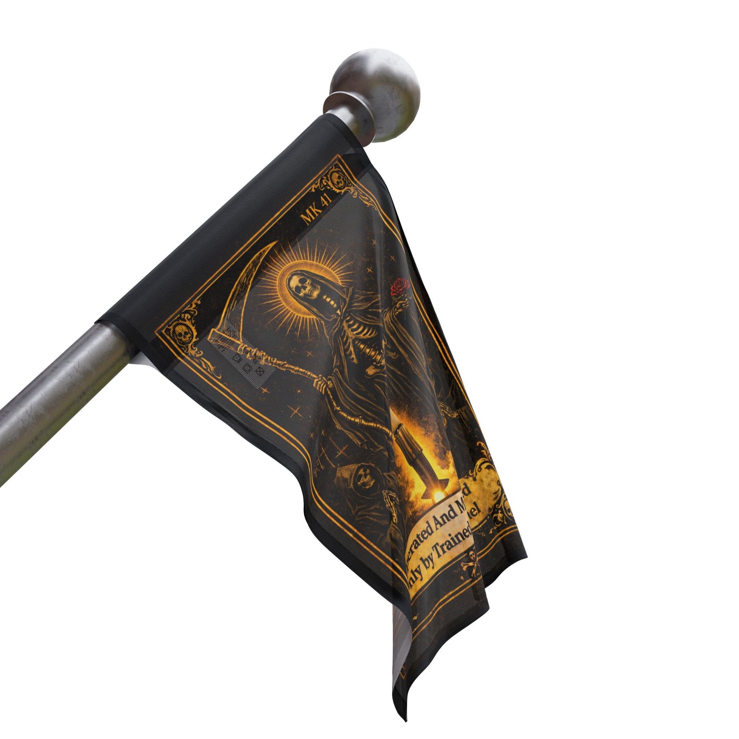 Santa Muerte De Swooshy Flag