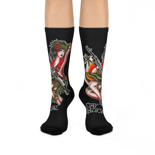 Aloha Heat Crew Socks (Black)