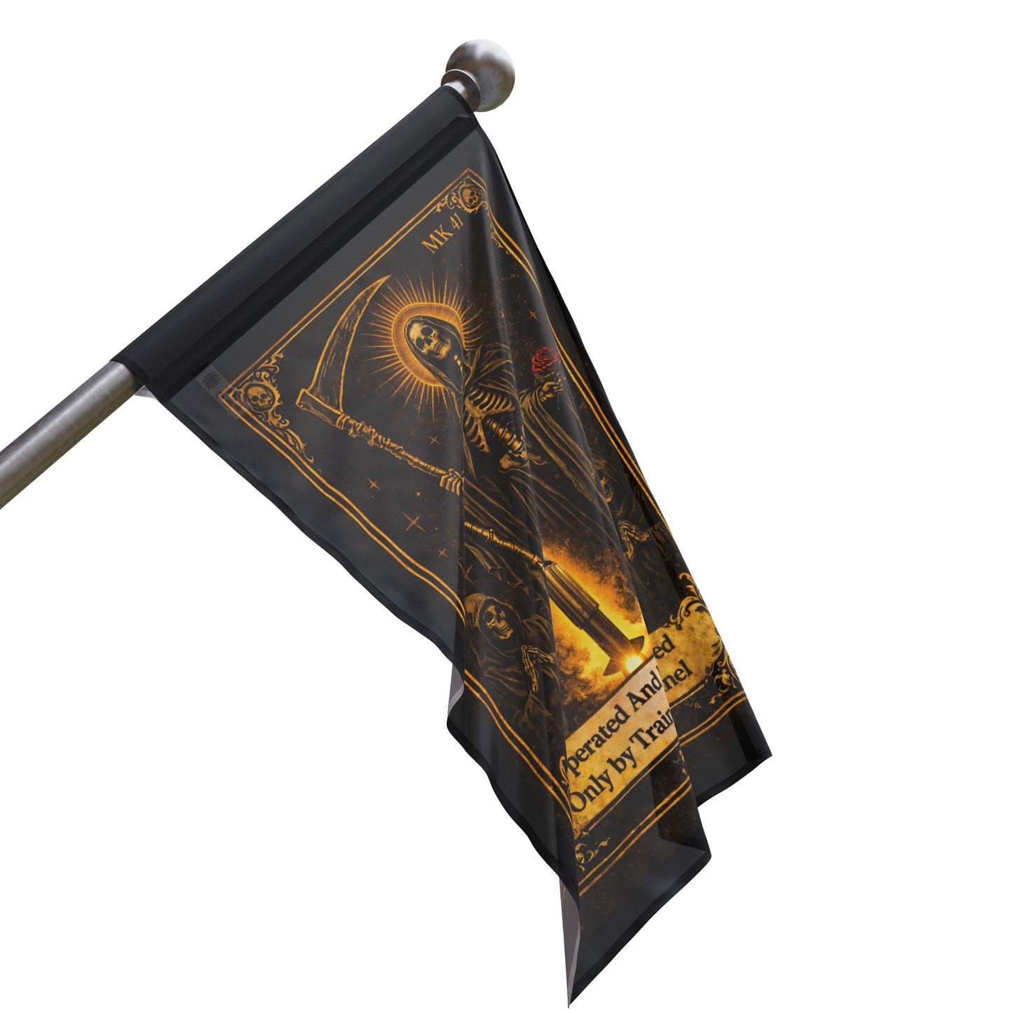 Santa Muerte De Swooshy Flag