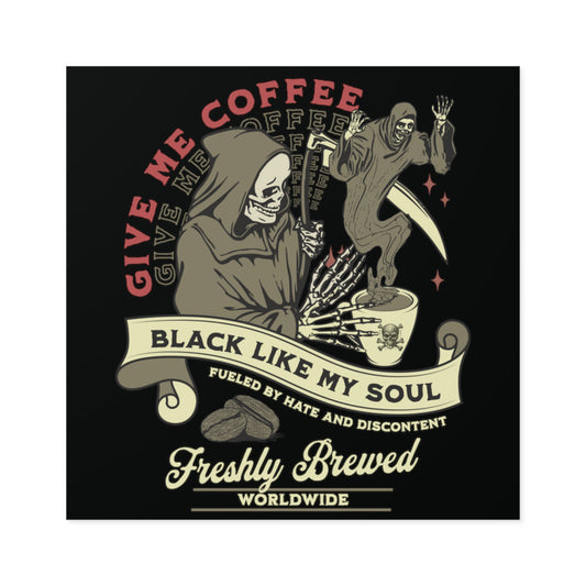 Reaper Coffee Square Sticker 2"x2"