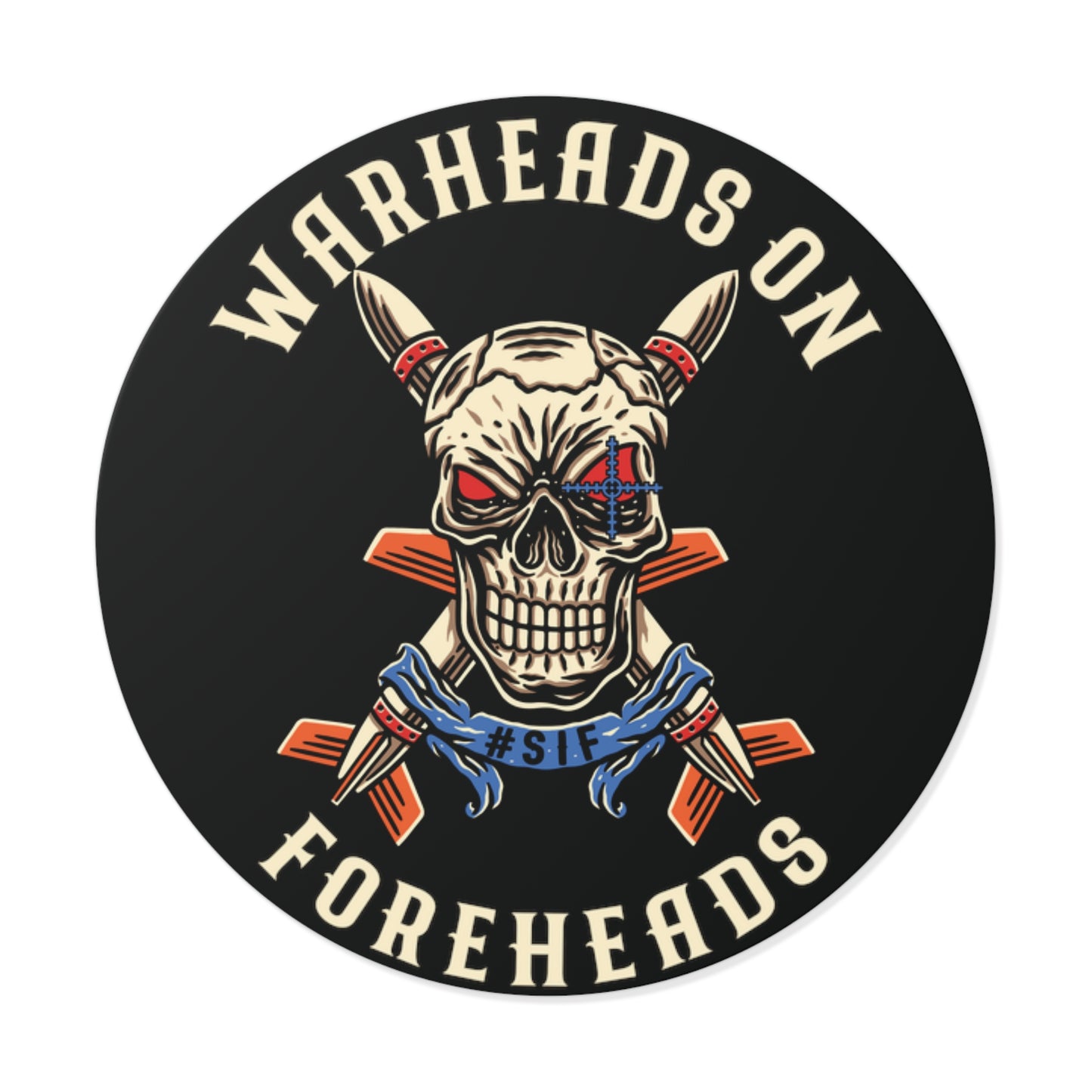 Warheads Round Vinyl 2"x2" Stickers