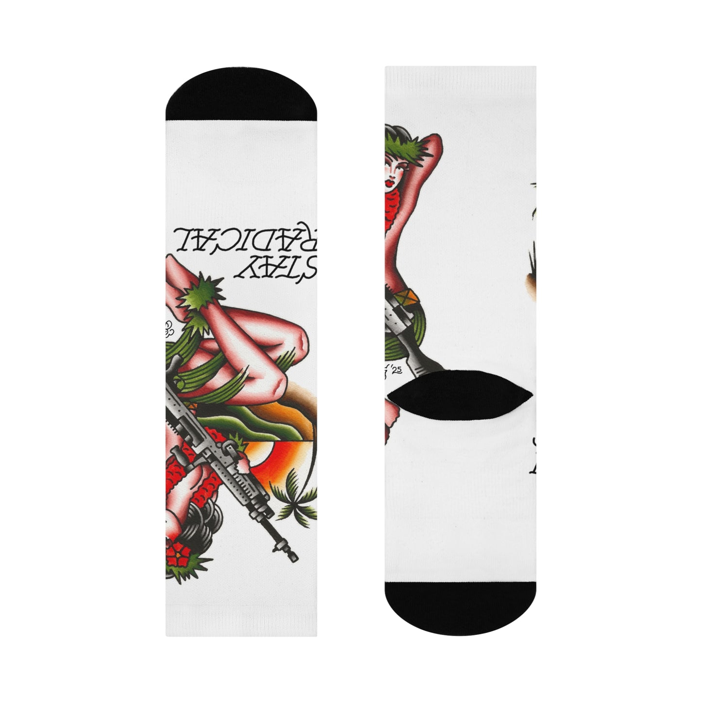 Aloha Heat Crew Socks (White)