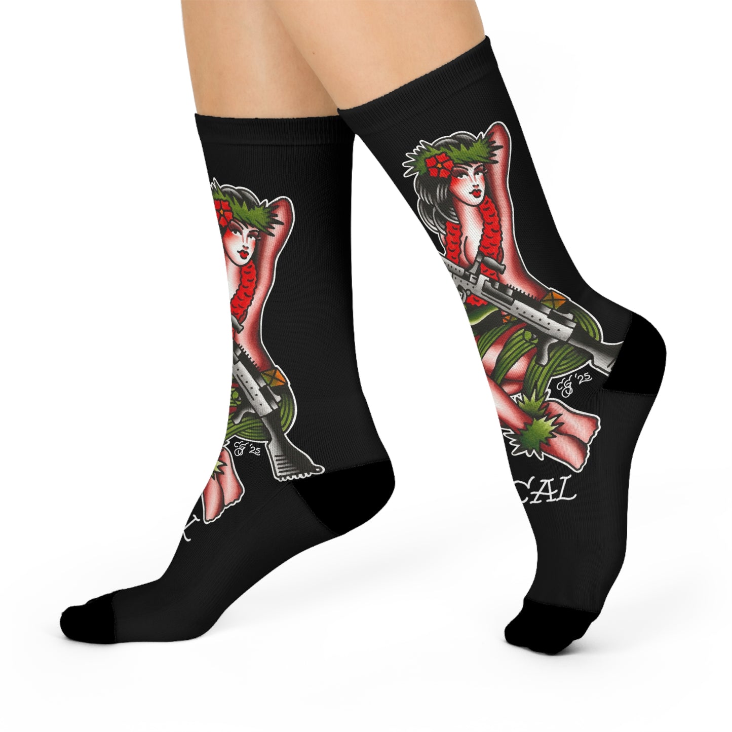 Aloha Heat Crew Socks (Black)