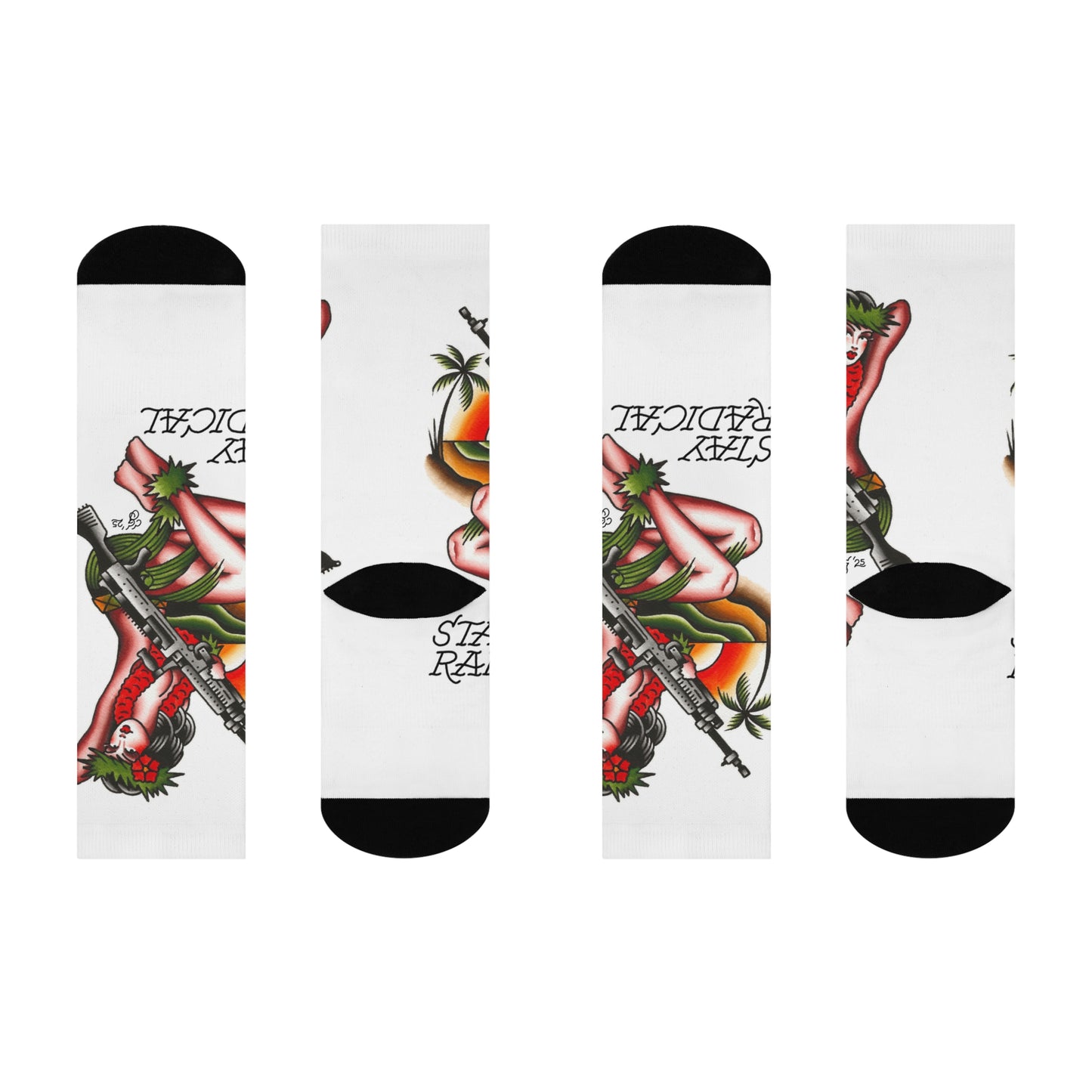 Aloha Heat Crew Socks (White)