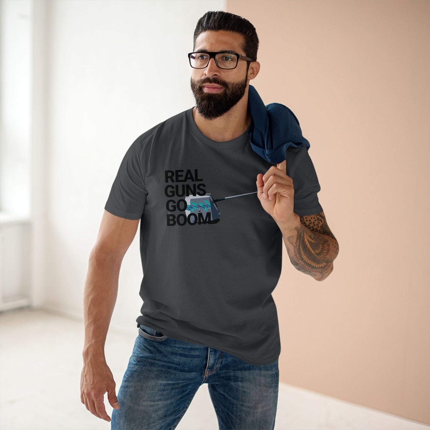 Real Guns Go Boom Adult Tee