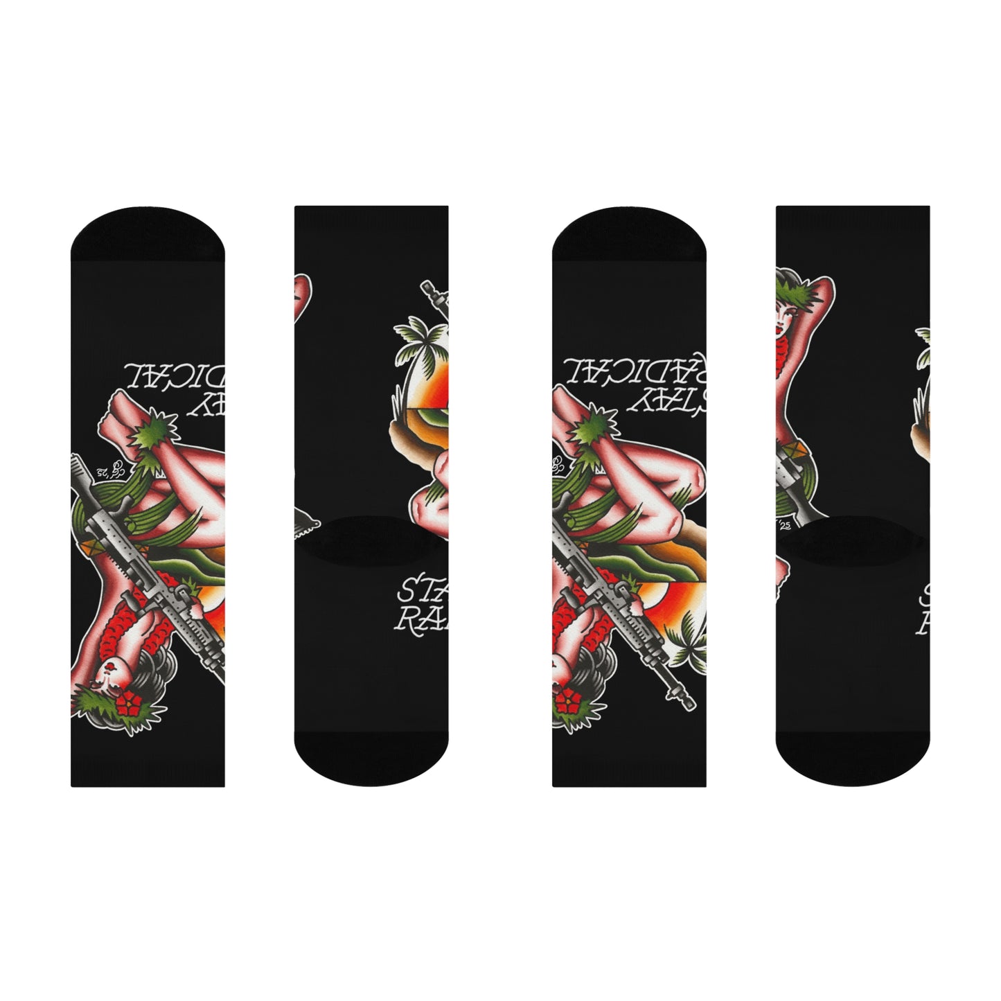 Aloha Heat Crew Socks (Black)