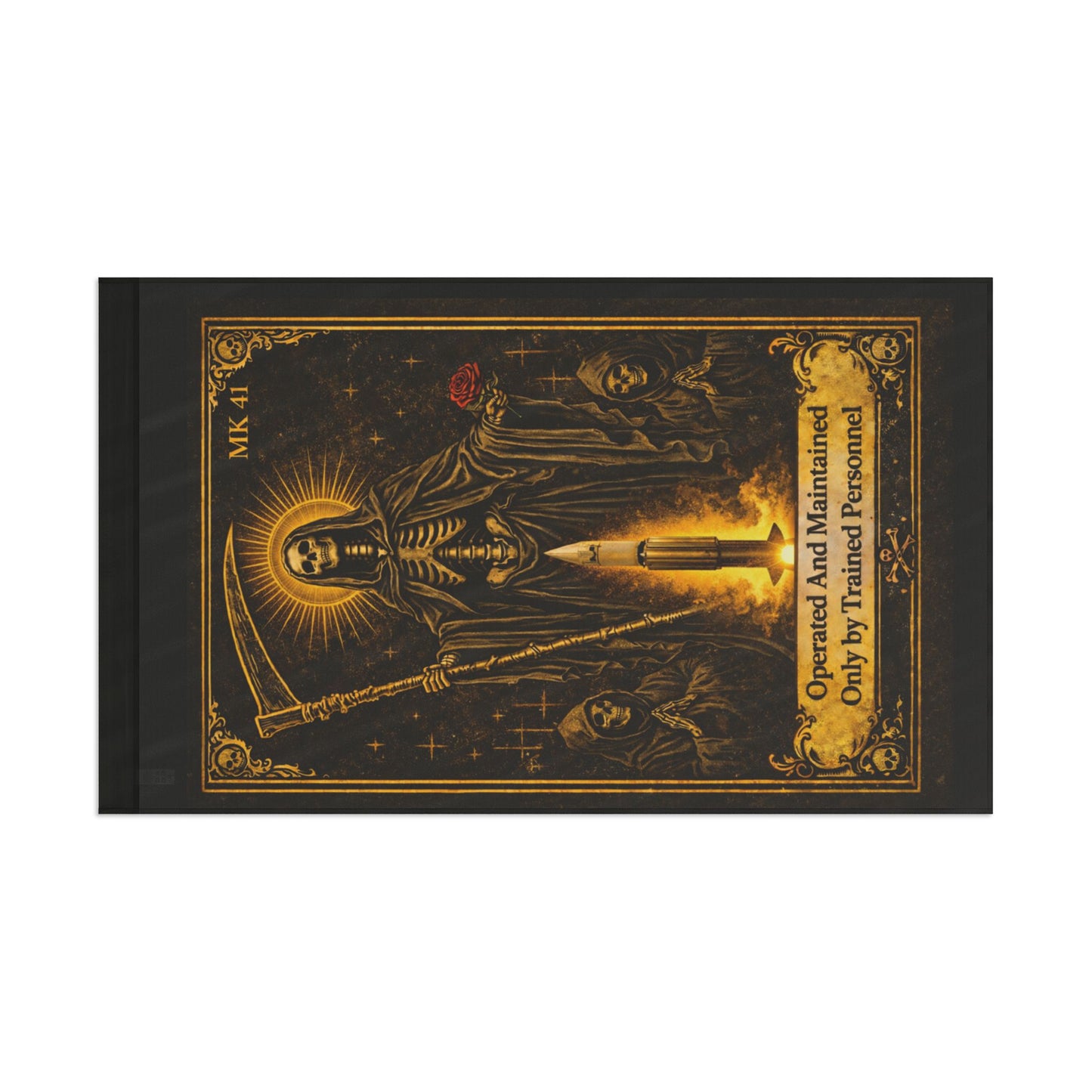 Santa Muerte De Swooshy Flag