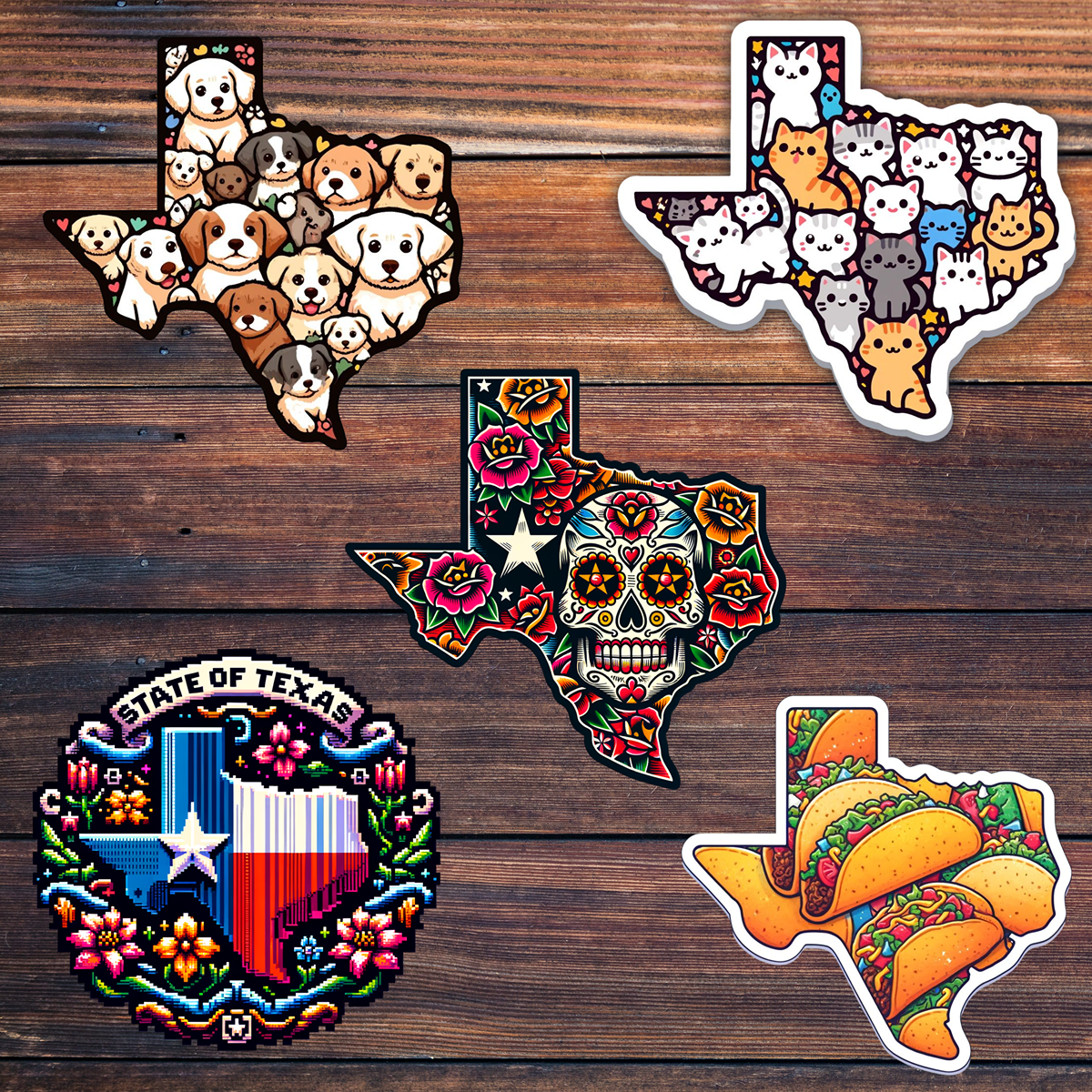 Texas Sticker Pack 2.5" X 2.5"